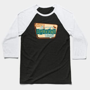 Spokane WA Retro Skyline Baseball T-Shirt